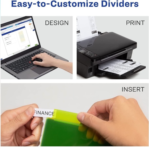 Avery 5-Tab Plastic Binder Dividers Insertable Multicolor Big Tabs 2 set + Bonus - Picture 6 of 14